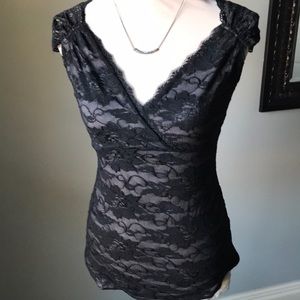 *FINAL PRICE*   NWT- black and gray lace top.